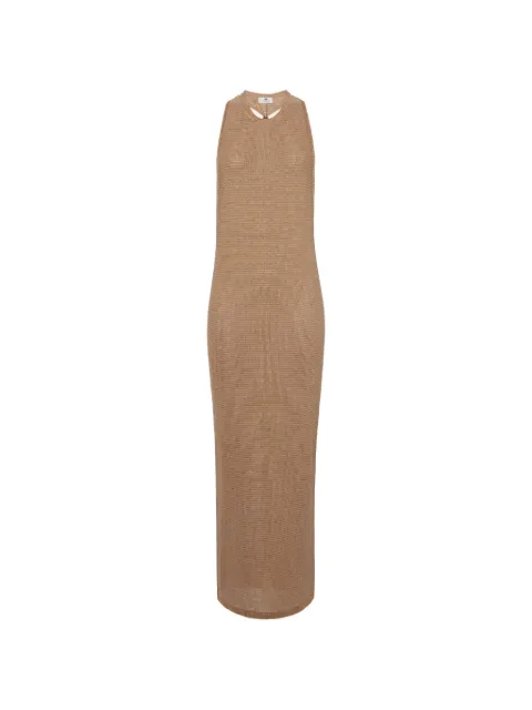Elisabetta Franchi knit dress with jewel twisted necklace Neutrals AM34T62E2