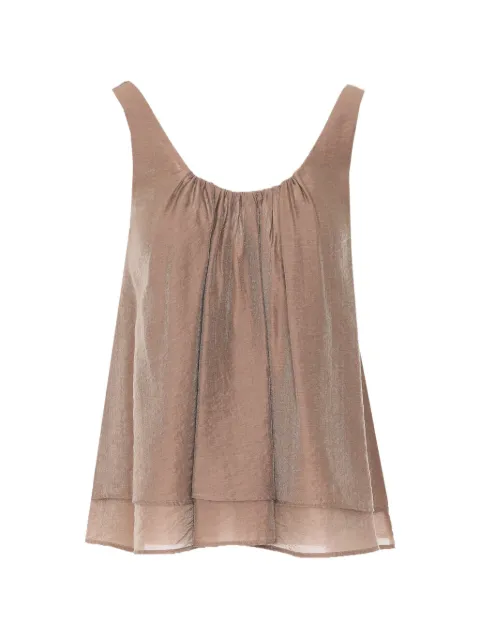 Ele draped-detail top Neutrals 0009MARRONE