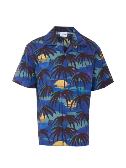 Drôle De Monsieur palm-tree short-sleeve shirt Blue SH228CO280NY