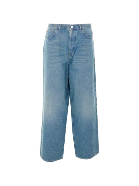 AMISH Huge Hurricane patch jeans Blue AMU154D74331883188
