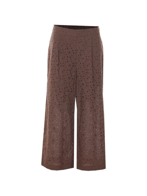 TWINSET embroidered flared trousers Brown 261TF2112