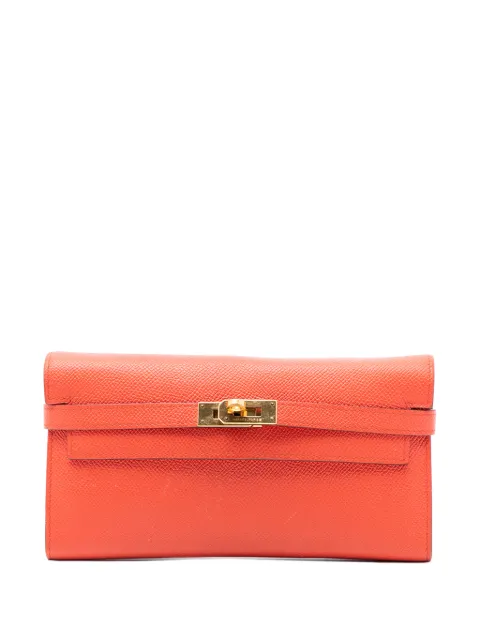 Hermès Pre-Owned 2018 Epsom Kelly Longue Wallet long wallets Orange 1BO7U0WOH9XHJRIM