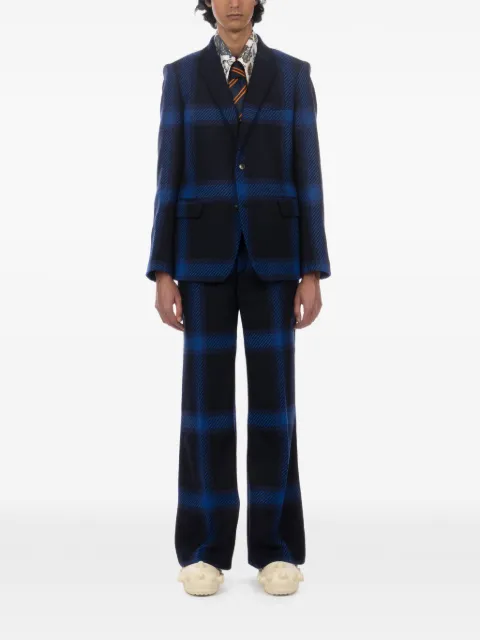 Walter Van Beirendonck check-pattern wool blazer Blue 1016