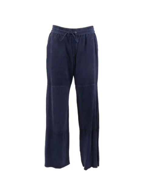 P.A.R.O.S.H. drawstring suede trousers Blue MARFAD230792