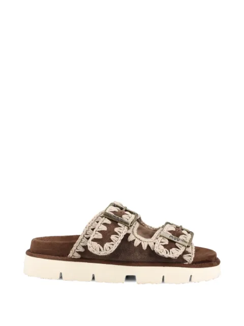 Mou buckle crocheted sandals Brown SW461005ADPBRO