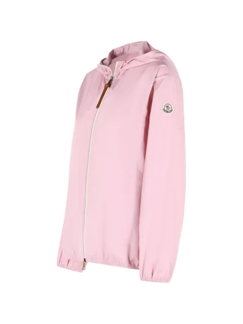 Moncler hooded logo-patch jacket Pink L10931A0014354AQE