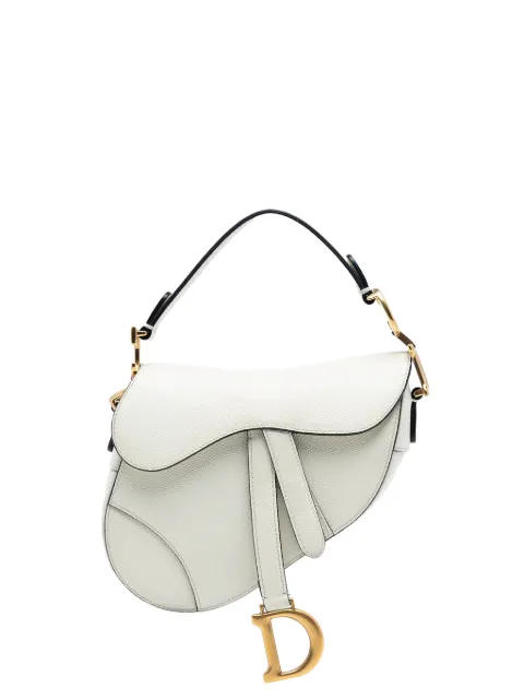 Christian Dior Pre-Owned 2018 Mini Grained Calfskin Saddle Bag satchel White 8VU66PVE8UQ3NA9M