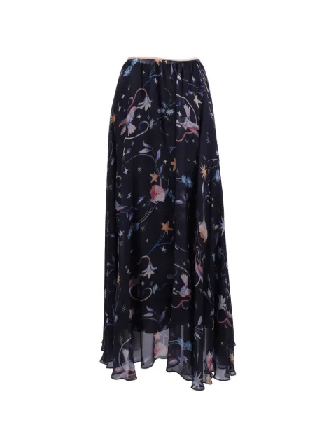 Forte Forte Deliverance-print chiffon maxi skirt Blue 14925MYSKIRT