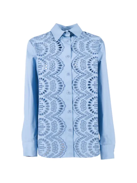 P.A.R.O.S.H. cut-out embellished shirt Blue CANNESD381301