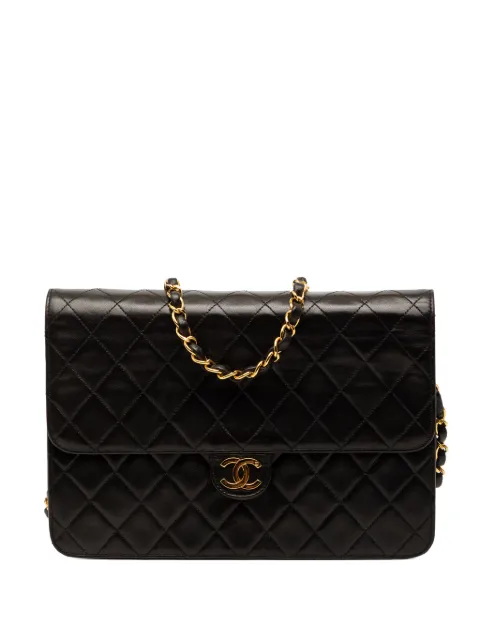 CHANEL Pre-Owned 1996-1997 Medium CC Quilted Lambskin Single Flap shoulder bag Black 8YYUPCIC5WGDS6ZJ