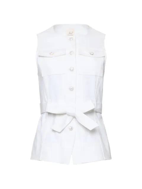 Cinq A Sept button belted top White ZV01111442ZWHT