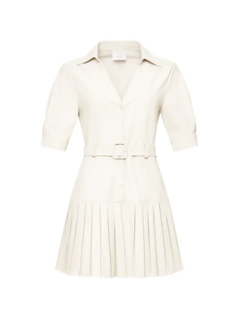 Cinq A Sept Moriah pleated belted mini dress Neutrals ZD33483626ZIVO