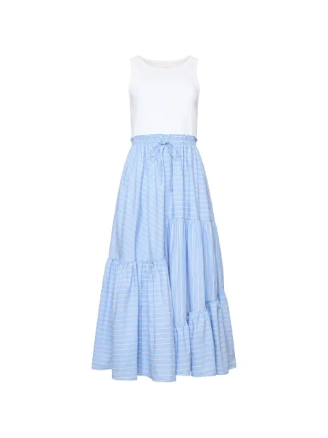 Cinq A Sept Robyn striped ruffled midi dress Blue ZD33408591ZWHBM