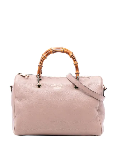 Gucci Pre-Owned 2016-2025 Medium Calfskin Bamboo Shopper Boston Bag satchel Pink QIADJEJ1XS1M064N