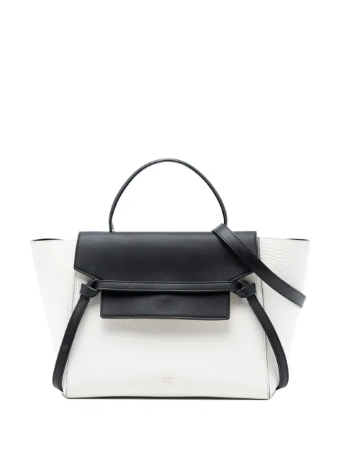Celine Pre-Owned 2015 Mini Bicolor Grained Calfskin Belt Bag satchel Black LI97JG7QJ76E5WM3