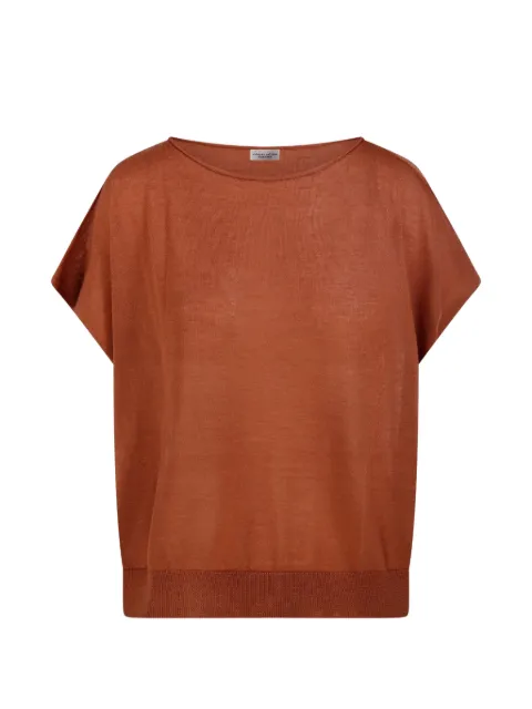 Roberto Collina short-sleeve knit T-shirt Brown 261FXA02038