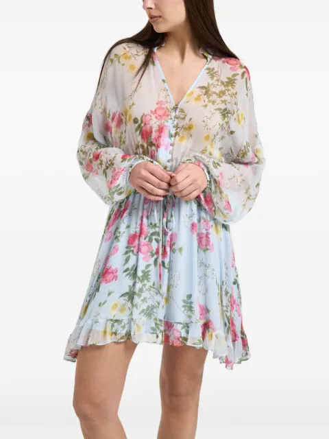LIU JO short flowery dress Blue WA6503T3473