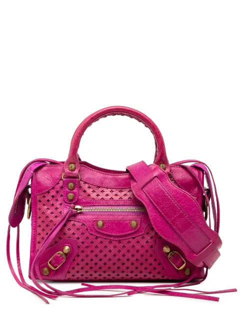 Balenciaga Pre-Owned 2013 Mini Lambskin Motocross Stadio Laser Cut Cross Classic City satchel Pink 98JQ9B7U96QE8GI0
