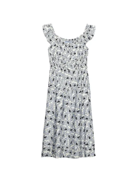 Prada floral-print pongé dress White P3R68H19B0