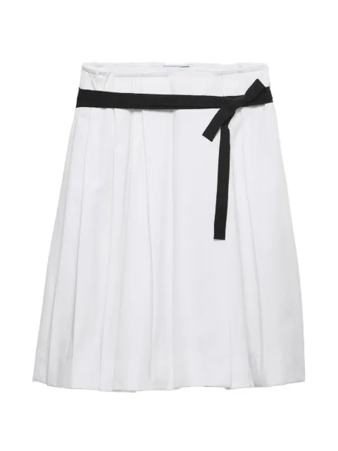 Prada belted gabardine skirt White P157IGSOOO1000