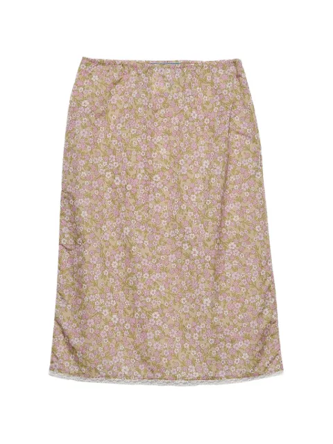 Prada floral-print Re-Nylon midi-skirt Pink 21H037SOOO19DI