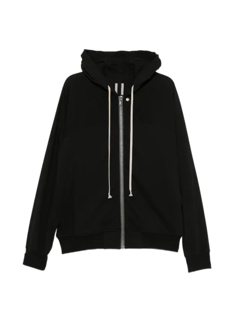 Rick Owens zip-up drawstring hoodie Black RU02F4241BA