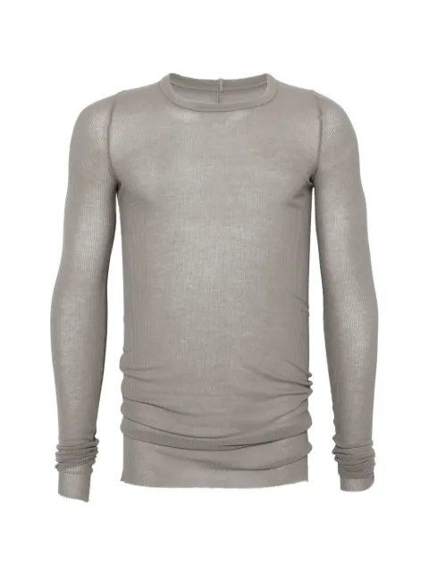 Rick Owens tower rib long-sleeved tee Grey RU02F4250MR