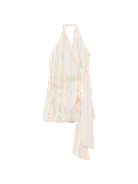 SIR. Pernille wrap mini dress Neutrals SIR2261022