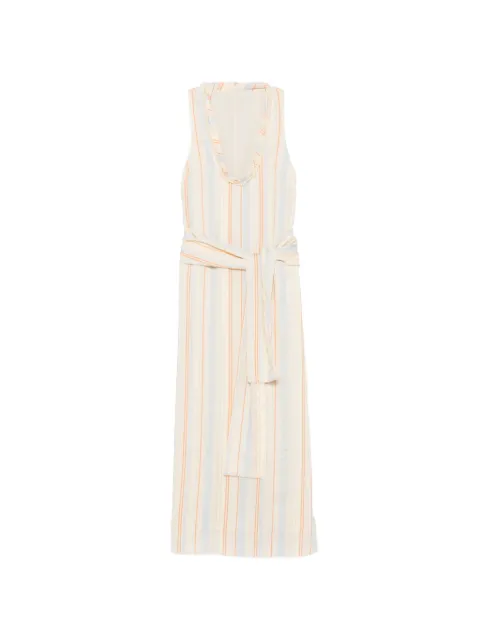SIR. Pernille striped scoop-neck dress Neutrals SIR2261023