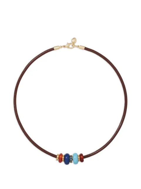 Roxanne Assoulin The Leather Stone Slider necklace Gold RXS26N146B