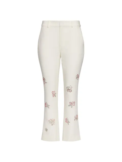 Cinq A Sept Kerry floral-detail cropped trousers Neutrals ZP1012A1319ZIMUL