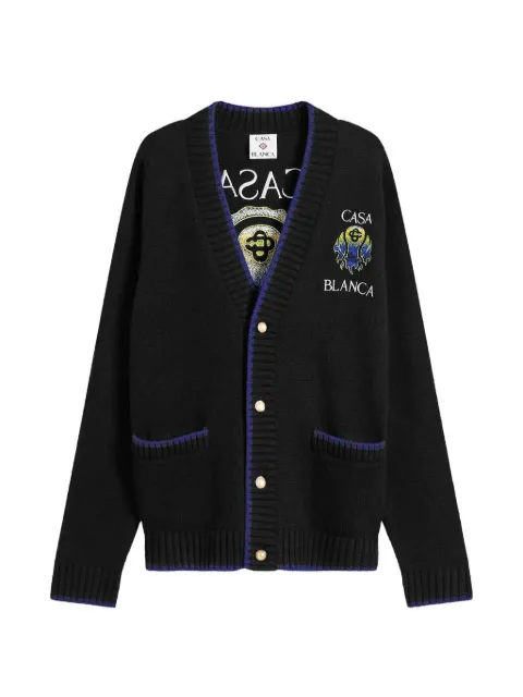Casablanca print pocket cardigan Black UMSP26KW1201