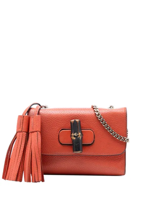 Gucci Pre-Owned 2016-2026 Small Leather Miss Bamboo crossbody bag Orange UNPV4H6HLD0PSG52