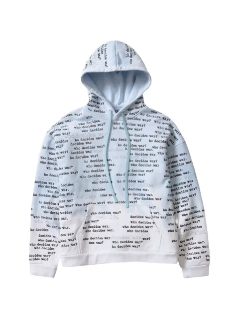Who Decides War logo-embroidered hoodie Blue T2STEDBQ