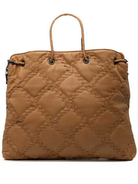 Bottega Veneta Pre-Owned 2008 Intrecciato Trimmed Leather Croisette Drawstring tote bag Brown R40H0ABTG0BY91XB