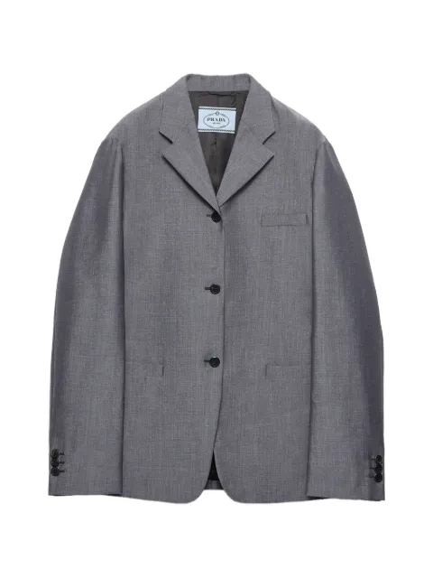 Prada single-breasted kid-mohair jacket Grey P503QNSOOO13NH
