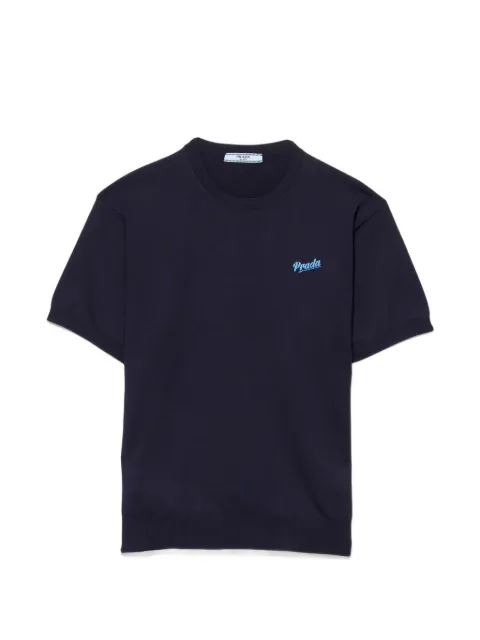 Prada silk crew-neck sweater Blue P24B3DSOOO19DA