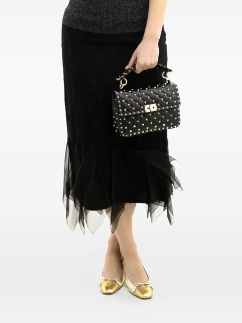 Valentino Garavani ruffled silk skirt Black BRAF25A6A