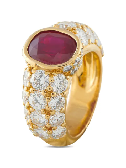 LB Exclusive diamond and ruby cocktail ring Gold MF05021826