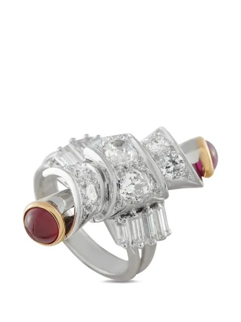 LB Exclusive diamond and ruby ring Silver MF16021826