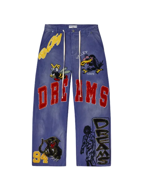 Vale appliqué work trousers Blue I2PY182D