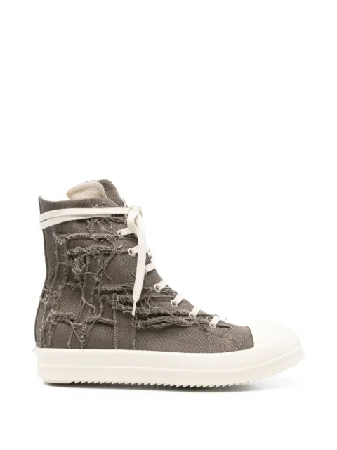 Rick Owens DRKSHDW distressed high-top sneakers Grey DU01F4800SLASH