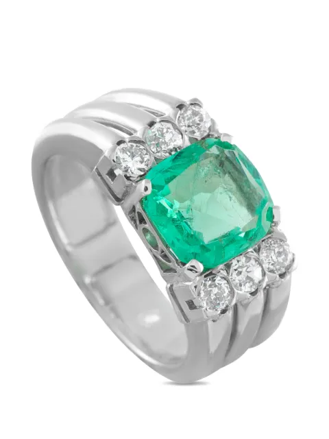 LB Exclusive emerald and diamond ring Silver MF28021826
