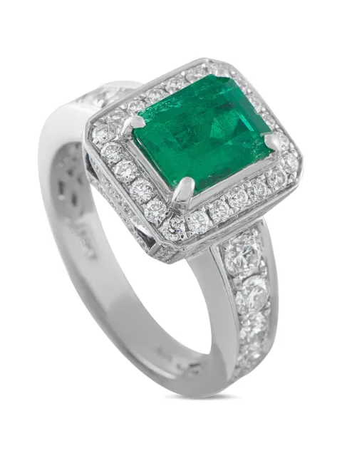 LB Exclusive diamond and emerald ring Silver MF11021826