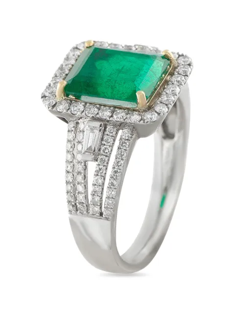 LB Exclusive diamond and emerald ring Silver MF12021826