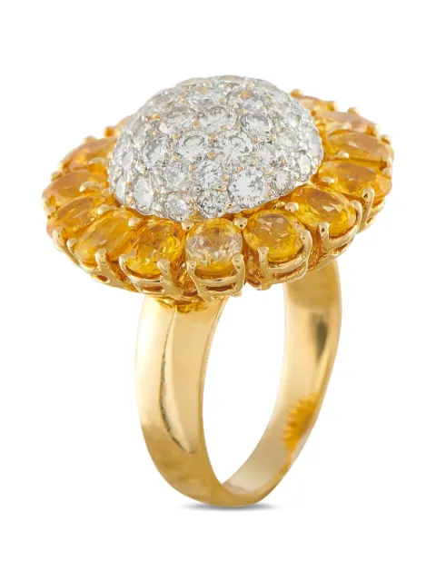 LB Exclusive sunflower diamond and sapphire ring Gold MF20021826
