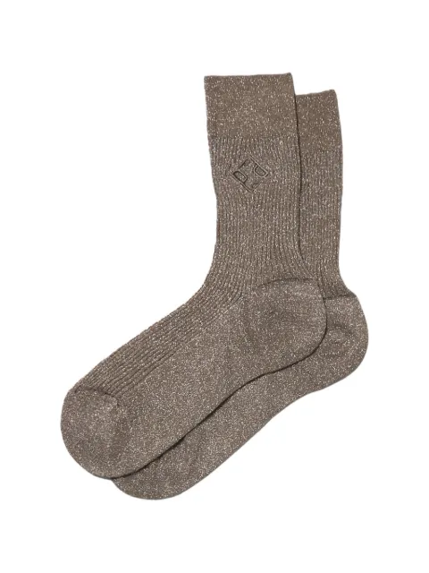 Peserico logo-embroidered ribbed-knit socks Neutrals A41070C0RCC792