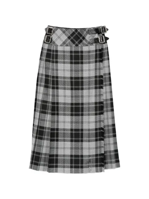 Le Kilt buckle plaid midi skirt Grey SS274