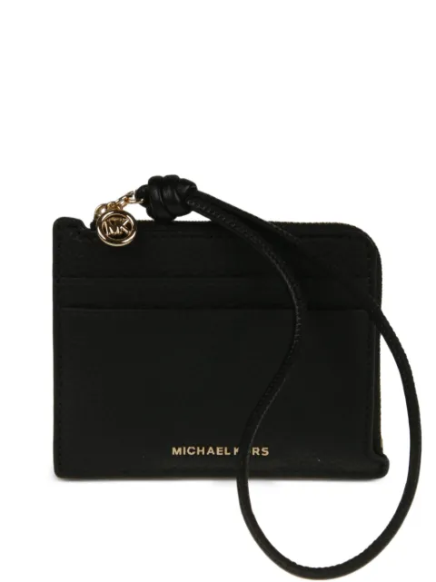 Michael Kors zip charm leather wallet Black 32S6GJ6W1L