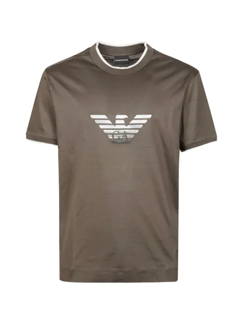 Emporio Armani eagle applique T-shirt Brown EM005271AF10017